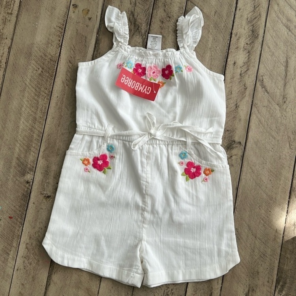 Gymboree White Embroidered Romper 4T NWT
